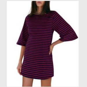 Striped Navy and Red Tshirt Dress NWOT
